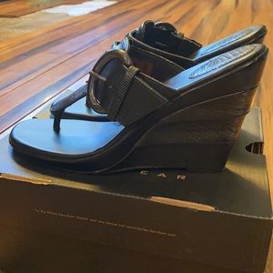 black HARLEY DAVIDSON wedge sandal